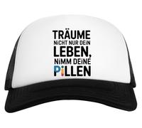 Träume Nicht Nur Dein Leben Nimm Deine Pillen Glas Bier Becher Tasse Berretto da Baseball Unisex Ragazzi Nero Bianco Baseball cap Kids White Black
