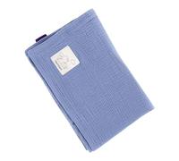 Träumeland Coperta per neonati in mussola blu chiaro, 75 x 100 cm - versatile coperta extra morbida - perfetta anche come base, telo per allattamento o protezione solare