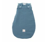 TräUMELAND - Sacco nanna in mussola blu, traspirante, leggero e delicato sulla pelle, per tutto l'anno con ventilazione integrata, certificato Öko-Tex 100