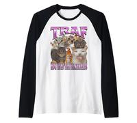 TRAF ora leggi quel divertente gatto meme Bootleg all"indietro Maglia con Maniche Raglan