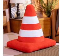 Traffic Cone Plush Pillow - 3D Roadblock And Tire Shaped Soft Cushion