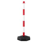 Traffic Delineator Cones - Reflective Safety Warning Post with Movable Base | Adjustable Sturdy Column for Roadway Crossing, Construction Zone, Parking Lot, Driveway, Event Crowd Control, Outdoor Work