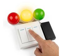 Traffic Light Sensory Board for Adults, Wooden Fidget Panel with Toggle and Push Buttons, Fine Motor Activity Board for Hand-Eye Coordination