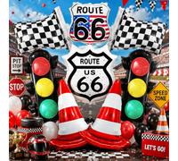 Traffico Palloncini Auto Palloncini Auto Decorazioni di Compleanno Percorso 66 Decorazioni per feste Auto da corsa Decorazioni di compleanno Due Veloci Due Curioso Compleanno Decorazione Primo Giro