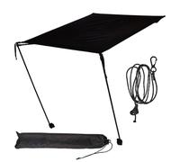 Tragbarer Stuhlschirm mit Universalklemme - UV-Schutz 50 Sonnenschirm für Strandstuhl, Campingstuhl & Rollstuhl - Einziehbare Terrassenmarkise aus 420D Polyester, Wasserdicht & Windfest - Leichtes Re