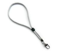 trage.band® Cinturino da polso corto regolabile con moschettone, bianco-grigio