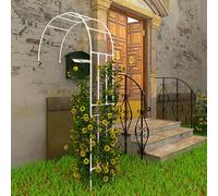 TRAGLO Arco Semicircolare in Metallo, Arco da Giardino Altezza 240cm, Supporto Arco per Rose per Piante Rampicanti, Ideale per Giardino e Terrazzo(Bianco,1.8x2.4m)