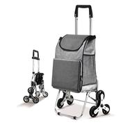 TRAGLO Carrello della spesa leggero con ruote, carrello pieghevole per la spesa, Trolley Portaspesa Montascale con borsa della spesa rimovibile da 40 litri per traslochi e campeggio(Gray)