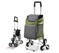 TRAGLO Carrello della spesa leggero con ruote, carrello pieghevole per la spesa, Trolley Portaspesa Montascale con borsa della spesa rimovibile da 40 litri per traslochi e campeggio(Verde)