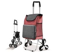 TRAGLO Carrello della spesa leggero con ruote, carrello pieghevole per la spesa, Trolley Portaspesa Montascale con borsa della spesa rimovibile da 40 litri per traslochi e campeggio(Rosso)