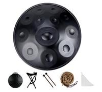 TRAGLO Handpan, strumento a percussione a 9 10 12 note, Tamburo armonico con morbida borsa per il trasporto, percussioni armoniche per musicoterapia, meditazione personale 12Note black