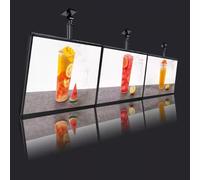 TRAGLO Menù retroilluminato a LED Montato a Parete 3 Pezzi Slim Snap Frame LED Light Box Ristorante Fast Food Display Display Illuminato per Bar