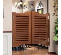 TRAGLO Porta Saloon Legno Cucina Ristorante Partizione Moderno Porte A Battente con cerniere in metallo Porte oscillanti Chiusura automatica per scale da cucina Negozio Bar(Marrone,140x90cm(55.1x35.4i