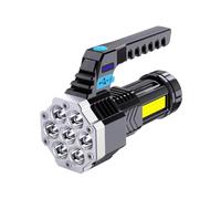 Trail Beam Torch Light - Torcia ricaricabile per illuminazione esterna | Fascio di 4 modalità con porta di ricarica USB, 7 LED super luminosi e presa compatta per campeggio, escursionismo e