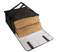 Trail maker Sacchetti isolati per pizza per la consegna, borsa per la consegna del cibo, 20 x 20 x 12 cm, per uso personale e professionale, può contenere fino a 4 pizze fresche (nero)
