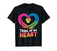 Trail of My Heart Design a Forma di Cuore Arcobaleno Maglietta