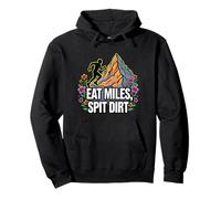 Trail Runner Eat Miles Spit Dirt Mountain Felpa con Cappuccio