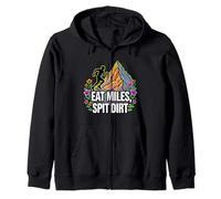 Trail Runner Eat Miles Spit Dirt Mountain Felpa con Cappuccio