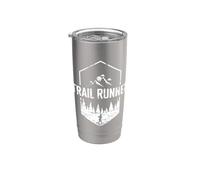 Trail Runner Montagna Foresta Esagono Bicchiere termico in acciaio inox doppia parete