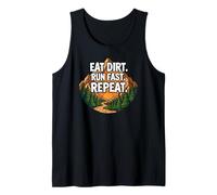 Trail Running Mountain Runner Eat Dirt Run Fast Repeat Canotta