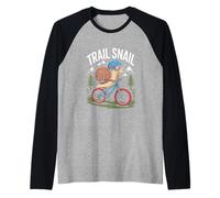 Trail Snail Mountain Bike MTB Ciclismo Divertente Rider Maglia con Maniche Raglan