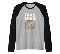 Trail Snail MTB Ciclismo Mountain Bike Divertente Rider Maglia con Maniche Raglan
