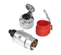 Trailer Converter Bracket, connettore di accoppiamento, spina Heavy Duty, Silver and Red Vehicle Side Adapter for RV Truck Towing Hitch or Replacement Use in Outdoor Travel Hauling