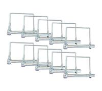 Trailer Coupler Pin - Square Shaft Locking, Heavy Duty Hitch Fastener, Secures Towing Equipment, Farm Tractor Hardware, Agricultural Construction Gear, Ten Piece Zinc Plated Steel Silver Set