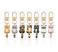 Trailer Da Cartone Animato Da 7 Pezzi, Anelli Di Key Key, Fan Di Creative Cat Tag, Accessori Per L'Imballaggio.