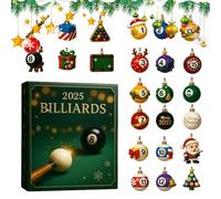 Trailer del calendario 'avvento -decorazione 27 × 23 × 3,5 cm Articolo da collezione a due dimensioni, calendario di 24 giorni con sostenitori del biliardo, per famiglie, adulti, adolescenti, gioc