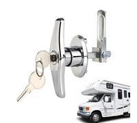 Trailer Door Deadbolt - Zinc Alloy Security Lock, RV Door Handle for Camping, Entry Lock Tool, Camper Security Gear with Pick Resistant Key Cylinder, Entry Guard Tool for Locking and Securing