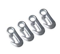 Trailer Snap Hook 90mm 4Pcs | Galvanized Iron Secure Chain Hook with Latch | Robust Tow Hook for Trailers/Marine/Motorcycles | 4X Breaking Force