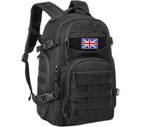 TRAILKICKER Zaino tattico tattico per computer portatile, zaino tattico militare da uomo, per escursionismo, palestra all'aperto e British Union Jack, nero, Blak01
