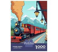 Train 1000 Componenti Cartone Resistente Train by Mount Fuji Cherry Blossoms Puzzle Familiare Facile Da Pulire Imballaggio Pronto Per Il Regalo Attività Di Aggregazione 52x38cm/1000pcs