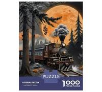 Train 1000 Pezzi Carta Durevole Red Train in Snowy Town at Night Puzzle Adulti Portatile Allenamento Cerebrale Sera Di Giochi in Famiglia Stimolante E Divertente 38x26cm/1000pcs