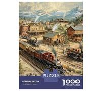 Train 1000 Pezzi Carta Durevole Steam Train in Cosmic Starry Space Puzzle Adulti Portatile Allenamento Cerebrale Sera Di Giochi in Famiglia Stimolante E Divertente 70x50cm/1000pcs