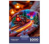 Train 1000 Pezzi Cartone Resistente Hands Holding Colorful Toy Train Lights Puzzle Adulti Allenamento Cerebrale Facile Da Pulire Sera Di Giochi in Famiglia Divertente 52x38cm/1000pcs