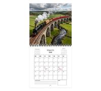 Train Calendar 2026 | 8.27In Steam Train Monthly Hangable Paper Planner Retro Style 12 Month Wall Calendar | Home School Room Study Scheduling Planning