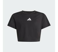 adidas Fille Train Essentials Seasonal Print T-Shirt, Black/Silver Met., 13-14 Years