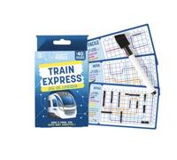 Train Express - Gioco di logica con sfide coinvolgenti per fuggire - 40 sfide rigenerabili - Difficoltà crescente - a partire dai 12 anni - Feltro cancellabile incluso