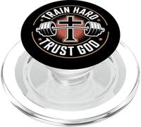 Train Hard Trust God Fitness Cristiano Palestra PopSockets PopGrip per MagSafe