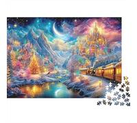 Train in A Winter Fairy-tale Valley Puzzle Da 1000 Pezzi Whimsical Train Ottimo Regalo Per Anziani, over 65, Adulti E Bambini 38x26cm/1000pcs