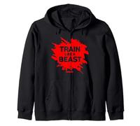 Train Like a Beast Donna Rossa Uomini Fitness Training Felpa con Cappuccio