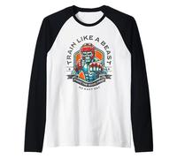 Train Like a Beast Fighter MMA Arti Marziali Boxe Design Maglia con Maniche Raglan