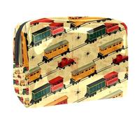 Train on The Road - Trousse per cosmetici, da donna, per articoli da toeletta da viaggio, grande, in PVC, con cerniera, Multi, 18.5x7.5x13cm/7.3x3x5.1in, Beauty case