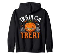 Train Or Treat Pumpkin Workout Theme Felpa con Cappuccio