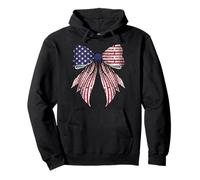 Train Railroad Locomotiva 4 luglio USA Bandiera Americana Ragazza Felpa con Cappuccio