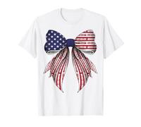 Train Railroad Locomotiva 4 luglio USA Bandiera Americana Ragazza Maglietta