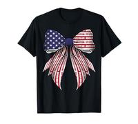Train Railroad Locomotiva 4 luglio USA Bandiera Americana Ragazza Maglietta