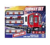 Train Set, Toddler Train Track Toy, Educational Electric Subway Playset, Retro Design With Light And Sound, For Kids Ages 4-10, 40x30.5x7cm/15.75x12.01x2.76 Inches